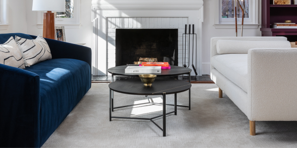Large area rug in living room