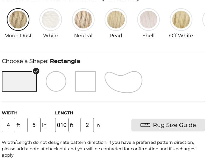 rug shape tool
