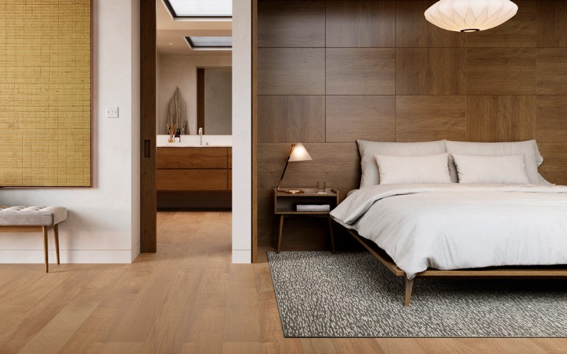 Bedroom with area rug 